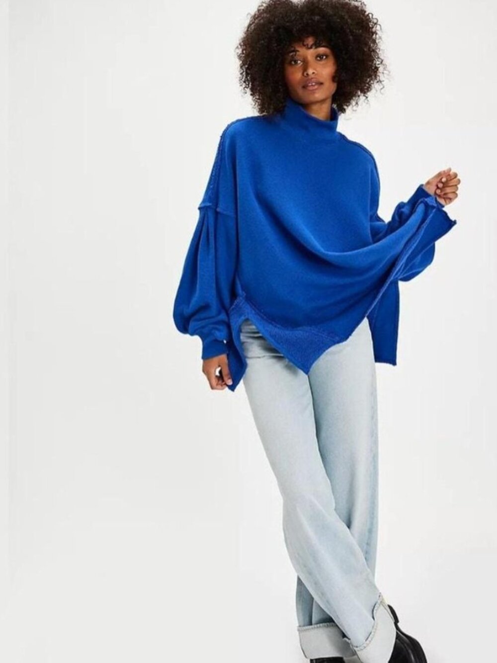 Free People We The Free Wonderful Pullover Mazarin Blue Small